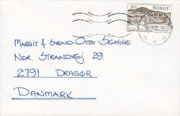 Norway "Petite" Deluxe ASKER 1980 Cover Brief To DRAGØR Denmark Ship Ship Skibladner Stamp - Brieven En Documenten