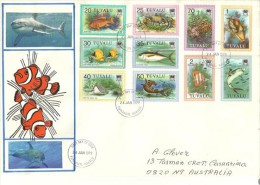 ÎLES TUVALU. Poissons Des Atolls Coraliens, Une Belle Enveloppe FDC, Timbres De Hautes Faciales ($ 5,00,2,00,1.00,etc) - Tuvalu