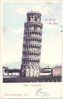 Saluto Da Pisa - Campanil  1903 Stamped - Pli Angle - Pisa