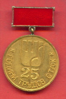 F1569 / 25 Years Of Service - HOME OFFICE - LOCAL INDUSTRY AND MUNICIPAL SERVICES - Bulgaria Bulgarie  - ORDER  MEDAL - Gewerbliche