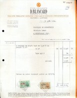 Factuur Facture Brief Lettre  - Papier Carton Blanchard - Liège 1954 - 1950 - ...