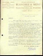 Factuur Facture Brief Lettre  - Bonneterie Tissus Blanchez & Menu Wasmes Bernissart 1947 - 1900 – 1949