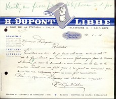 Factuur Facture Brief Lettre  - Bonneterie Dupont Libbe - Thuin 1948 - 1900 – 1949