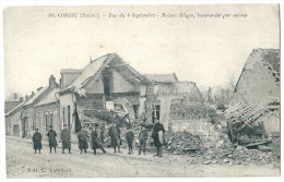 Cpa: 80 CORBIE (ar. Amiens) Rue Du 4 Septembre, Maison BLIQUE Bombardée Par Avions N° 40 - Corbie