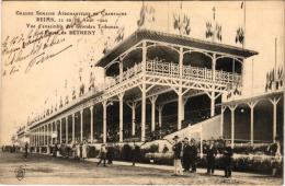 GRANDE SEMAINE AERONAUTIQUE DE CHAMPAGNE,REIMS 22 AU 29 AOUT 1909,VUE D' ENSEMBLE TRIBUNES PLAINE DE BETHENY, REF 37031 - Reuniones