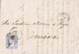 7494. Carta Entera BARCELONA 1871.  Alegoria - Storia Postale