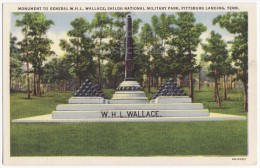 USA - PITTSBURG LANDING TN~ GENERAL WALLACE MONUMENT ~SILOAH MILITARY PARK~c1940s Tennessee Postcard [4672] - Andere & Zonder Classificatie