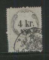 AUSTRIA 1860 REVENUE 4KR BLUISH PAPER  NO WMK PERF 14.00 X 15.00 BAREFOOT 060 - Revenue Stamps