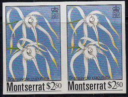 E0153 MONTSERRAT 1985, SG 635 $2,50 Orchids Of Montserrat, Imperf Pair  MNH - Montserrat