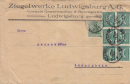 INFLA DR 143 A, 6x 162 MiF Auf Brief Der Ziegelwerke AG, Mit Stempel: Ludwigsburg 6.FEB 1922 - Infla