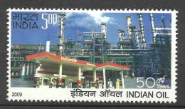INDIA, 2009, Golden Jubilee Of Indian Oil Corporation, Refinery, Petrol Pump, Gas Station, MNH,(**) - Unused Stamps