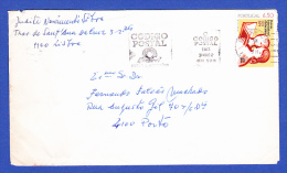 ENVELOPPE -- CACHET - CORREIOS . LISBOA + CÓDIGO POSTAL . MEIO CAMINHO - Lettres & Documents