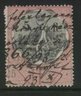 HUNGARY ALLEGORIES 1881 5FT BLACK & ROSE WMK FT IN MEDALLION REVENUE BAREFOOT 127 PERF 11.50 X 11.50 - Fiscale Zegels