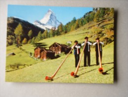 Switzerland ZERMATT -Alphorn Alphornbläser  D115373 - Matt