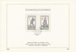 Czechoslovakia / First Day Sheet (1983/20b) Praha: Costumes On Old Engravings - Jacob De Gheyn, Vaclav Hollar - Gravuren