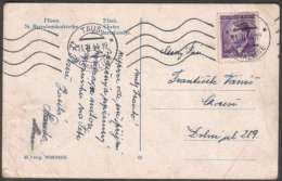 BuM1363 - Böhmen Und Mähren (1944) Taus - Domazlice (machine Postmark) Postcard, Tariff: 60h (stamp: Adolf Hitler) - Briefe U. Dokumente