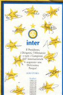 Souvenir Inter F.C. Con Autografi Calciatori Anni '80 - Auguri Di Buona Pasqua - Autografi