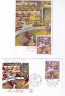 2 Documents Philatéliques Premier Jour, Peinture, Georges Seurat, « Le Cirque », 1969 - Circo