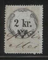 AUSTRIA 1860 REVENUE 2KR BLUISH PAPER  NO WMK PERF 15.00 X 13.25 BAREFOOT 059 - Revenue Stamps