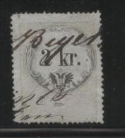 AUSTRIA 1860 REVENUE 2KR BLUISH PAPER  NO WMK PERF 15.00 X 13.75 BAREFOOT 059 - Revenue Stamps