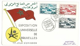 MAROCCO - FDC - 1958 Brussels International Exhibition - 1958 – Bruxelles (Belgique)