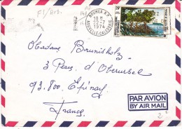 NOUVELLE CALÉDONIE LETTRE A DESTINATION DE LA FRANCE CACHET NOUMÉA RP DU 22.7.1974 - Cartas & Documentos