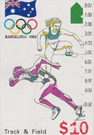 TELECARTE AUSTRALIE  : JEUX OLYMPIQUES DE BARCELONE 1992 (  ATHLETISME  ) - Jeux Olympiques