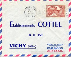 A.E.F. N°225 De 1947 Sur Enveloppe Ayant Circulé. Jeune Fille Bacongo. - Storia Postale