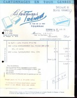 Factuur Facture Brief Lettre  - Cartonnages Tréhout Tournai Doornik 1955 - 1950 - ...