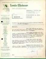 Factuur Facture Brief Lettre  - Transport Louis Ghémar - Bruxelles 1949 - 1900 – 1949