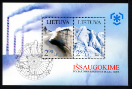 LITUANIE LIETUVA 2009, PROTECTION ZONES POLAIRES, 1 Bloc 2 Valeurs, Neuf / Mint. R1808 - Preserve The Polar Regions And Glaciers