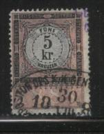 AUSTRIA ALLEGORIES 1888 5KR REVENUE BLACK & ROSE PERF 12.50 X 11.75 BAREFOOT 354 - Revenue Stamps