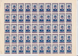 TIMBRE NEUF INDOCHINE PETAIN BLEU 40c N°-- EN FEUILLE Surchargée VIET-NAM DAN-CHU CONG-HOA Buu-Chinh - Unused Stamps