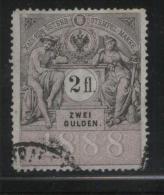 AUSTRIA ALLEGORIES 1888 2FL REVENUE BLACK & YELLOW PERF 12.75 X 12.75 BAREFOOT 366 - Steuermarken