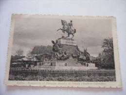 CARTOLINA POSTALE TORINO MONUMENTO AL PRINCIPE AMEDEO DI SAVOIA VIAGGIATA - Viste Panoramiche, Panorama