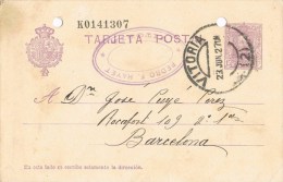 7506. Entero Postal VITORIA 1927. Alfonso XIII Vaquer, Num 57n - 1850-1931