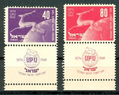 Israel - 1950, Michel/Philex No. : 28/29, - NO GUM - Full Tab - - Used Stamps (with Tabs)