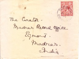 Great Britain Commercial Cover Posted From Eastgrafton To Madras, India With Three Half Pence King Edward VII Stamp - Cartas & Documentos