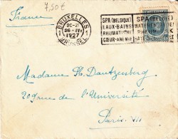 A27 - Enveloppe De 1927 Avec Flamme Spa - Cob 207 - Sonstige & Ohne Zuordnung