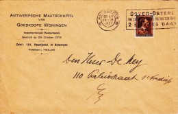 A27 - Enveloppe De 1937 Entête Et Flamme Dover-Ostende - Cob 427 - Otros & Sin Clasificación