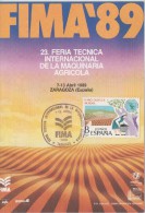 SPAIN. POSTMARK INTERNATIONAL FAIR OF AGRICULTURAL MACHINARY. FIMA. ZARAGOZA 1989 - Frankeermachines (EMA)