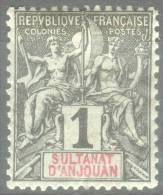 #6 - ANJOUAN - N° 1 - NEUF - Bon Centrage - Unused Stamps