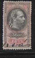 AUSTRIA 1877 EMPEROR FRANZ-JOZEF 36KR ROSE & BLACK REVENUE PERF 11.75 X 12.00 BAREFOOT 219 ERLER 138 - Fiscale Zegels