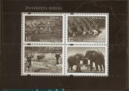 POLAND 2009 African Animals SG MS4368 UNHM #MT221 - Nuevos