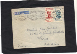 Madagascar  Yvert 308 + 314  Sur Lettre Avion Tananarive 1950  Flamme Oblitération - Storia Postale