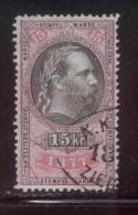 AUSTRIA 1877 EMPEROR FRANZ-JOZEF 15KR ROSE & BLACK REVENUE PERF 11.75 X 12.00 BAREFOOT 218 ERLER 137 - Fiscale Zegels