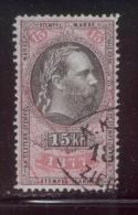 AUSTRIA 1877 EMPEROR FRANZ-JOZEF 15KR ROSE & BLACK REVENUE PERF 11.75 X 12.00 BAREFOOT 218 ERLER 137 - Revenue Stamps