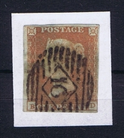 Great Britain SG  8a Blue Paper Used  Yvert 3, Pair - Gebruikt