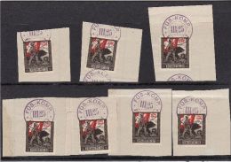 Schweiz Soldatenmarken 1914/6 3 Division Lot Mit 7 Marken Auf Briefstücken - Annullamenti