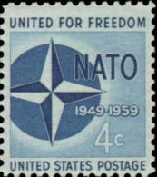 1959 USA NATO 10th Anniversary Stamp Sc#1127 North Atlantic Treaty Organization History - OTAN